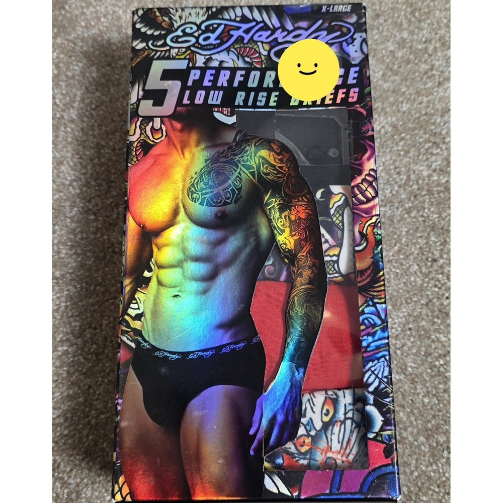 Ed Hardy Performance Low Rise Briefs  Men XL Retro Y2K Nostalgia Grunge 5-pack